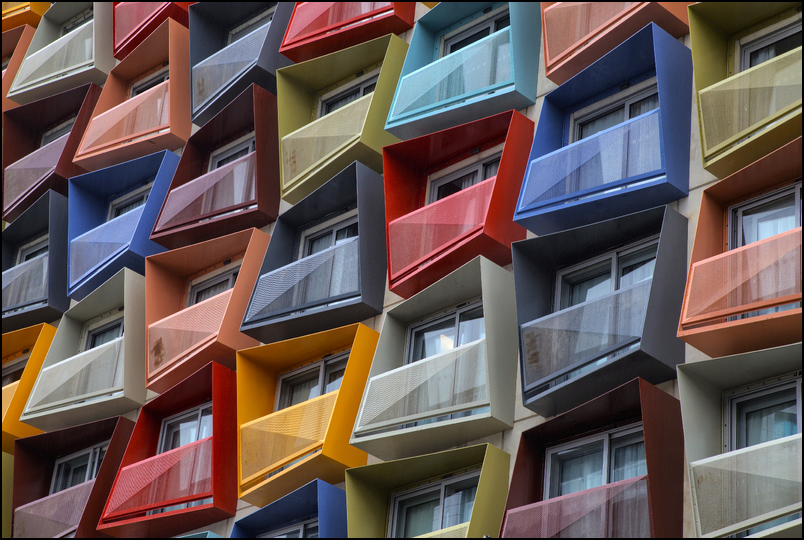 Coloured balconies